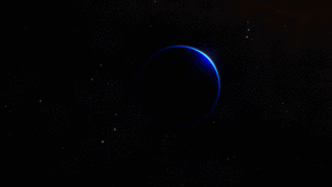 Can't remember where this was, but it sure looks pretty with the starlight refracting around this planet's atmosphere.
